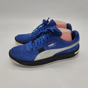 Puma GV Special Blue Silver Suede Boys Athletic Shoes Sneakers Youth 7C